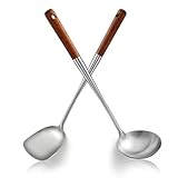 ReaNea Wok-Pfannenwender & Schöpfkelle, 2-teilig – 43 cm extra lang,...