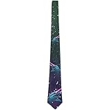 JYGKSHD Galaxy Great Whe Shark Laser Beams All Over Neck Tie, mehrfarbig,...