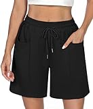 Demegimi Shorts Damen Bermuda Kurze Sporthose Knielang Sweatshorts Sommer...