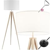 tectake® Dreibein Stehlampe, Lampe im retro boho Stil, gemütliches...