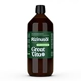 GreatVita Rizinusöl 1 Liter - 100% reines kaltgepresstes Öl, nativ Ph....