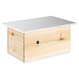 Navaris Hummelhaus aus Holz und Metall - 30x20x14,5cm Hummelkasten - Garten...