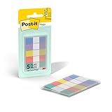 Post-it Flaggen, 1,2 cm x 4,3 cm, ein Spender mit fünf 20 Klebeetiketten...