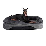 HMTOPE Orthopädisches Hundebett, Hundesofa, Vierseitiges Nackenrolle...