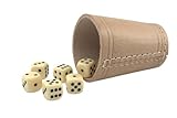 KENDi GAMES Qualitäts Würfelbecher - echt Leder - Höhe 9 cm -...