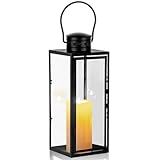 Laterne für Kerzen 24cm Hoch, Gartenlaterne Metall Laternen für Draußen...