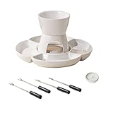 Generisch Käsefondue-Set – Keramiktopf, Schüssel mit 4 Gabeln,...