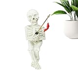 Anloximt Miniatur-Skelett-Angelskulptur, Totenkopffigur,Halloween Skelett...