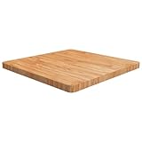 Brokky Tischplatte Quadratisch Hellbraun 70x70x4cm Tabletop Holzlatten...