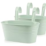 ABSDON 2pcs Hängender Blumentopf Metall mit Haken Balkon Blumentopf...