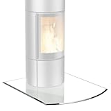 BIJON Glasplatte Segmentbogen für Kaminofen mit Dichtlippe,...