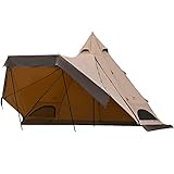 TOMOUNT Zelt Tipi Baumwolle Indianerzelt 2,8m Hoch Firstzelt für 6-8...