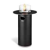 Enders Terrassenfeuer NOVA LED TABLE BLACK L, Gas Terrassenfeuer mit...