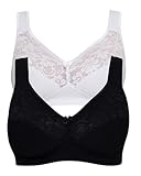 SUSA Baumwoll BH Damen 2er Pack - Basic 27931 - Größe B-E - Bügelloser...