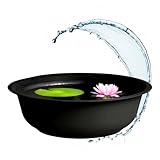 Spetebo Mini Gartenteich rund schwarz - 40 cm - Garten Deko Metall...