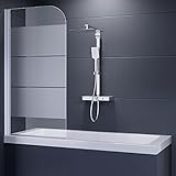 Duschmeister Faltwand für Badewanne 140x75cm Badewannenaufsatz 1 teilig...