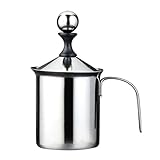 AOGATO Milchaufschäumer Manuell, 800Ml Edelstahl Milk Frother, Perfekter...