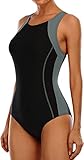 Attraco Damen Einteilige Badeanzug Push Up Bauchweg Bademode Swimsuit Sexy...