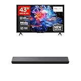 TCL 43V6C 43 Zoll Direct LED TV, 4K HDR Fernseher, Google TV Soundbar...