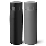 Bio-Trinkflaschen 2er Set 750ml – Grau & Schwarz – aus Zuckerrohr,...