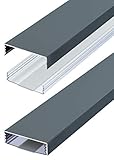 Flacher Design Aluminium Kabelkanal lackiert in Anthrazit RAL7016...
