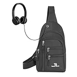 Tonny Black Brusttasche - Wasserdichte Schultertasche, Ultraleicht...