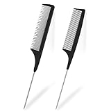 2 Stück Stielkamm, Professioneller Kit Haarkamm Hair Comb Teasing Hair...