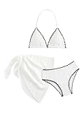 Floerns 3-teiliges Bikini-Set für Mädchen, strukturiert,...