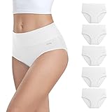 anqier Unterhosen Damen, 5er Pack Stretch Baumwolle Hohe Taille Slips Damen...