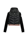 Superdry Damen Storm Fuji Hybrid Bomberjacke mit Kapuze Schwarz 38