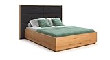 Luxusbetten24 Designer Holzbett Valent aus massiver Eiche mit Stauraum...