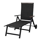 Grand patio Liegen Sonnenliegel Klappbar, Aluminium Gartenliege mit 6-Fach...