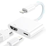 Lightning HDMI Adapter [MFi Zertifiziert] 2 in 1 iPhone aux Adapter 1080P...