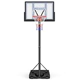 Yohood Basketballkorb Outdoor, Verstellbare Korbhöhe von 135 bis 305 cm,...