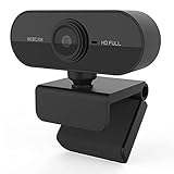 Webcam mit mikrofon Kamera pc cam, 1080p HD, 360° verstellbar USB Webcam...