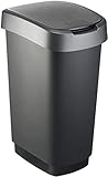 Rotho Twist Mülleimer 50l mit Deckel, als Schwing oder Klappdeckel...