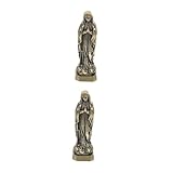 Garneck 2St Vintage aus Messing Desktop-Schmuck Statue der Jungfrau Maria...