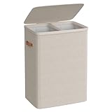 SONGMICS Wäschekorb, 170 L Wäschesammler 2 Fächer, Wäschesortierer,...