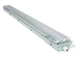KOLORENO LED-Feuchtraumleuchte T8 2x120 cm – Grau – für einseitig...