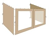 QUICK STAR 3 Seitenteile für Anbaupavillons 3x4m Sand Beige