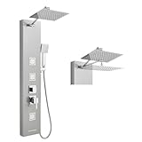 ROVOGO Duschpaneel mit Armatur, Duschpaneele mit Quadratische Regendusche,...