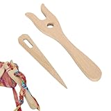 2 Stück Strickgabel,Strickgabel Für Kinder,Holzstricknadel,Handgefertigte...