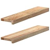 vidaXL Fensterbänke 2 Stk. Unbehandelt 70x15x2 cm Massivholz Eiche,...