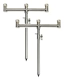 3 X Rod Buzz bar mit Bank Edelstahl Karpfenangeln NGT