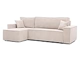 GREKPOL Ecksofa Paris Cord Stoff Poso Couch Sofa mit Schlaffunktion und...