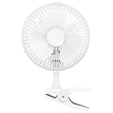 Mini-Ventilator mit Clip, leise, 2-Stufen regelbar, 15Watt, idealer...