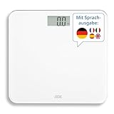 ADE Sprechende Personenwaage digital Deutsch | bis 250kg | Körperwaage mit...