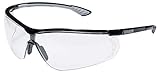 Uvex Sportstyle Schutzbrille - Transparente Arbeitsbrille - Schwarz-Weiß