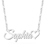 UMAGICBOX Personalisierte Halskette mit Namen und Herz - Schmuck aus...