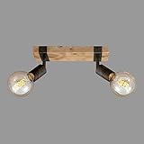 BRILONER - Deckenlampe Vintage schwenkbar, Holzbasis, E27 Fassung, max. 25...